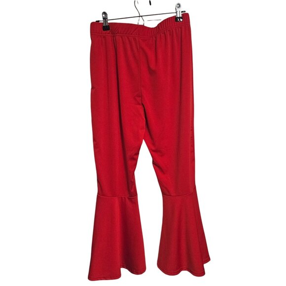 Retro Red Flared Bell Bottom Pants Womens Size XL Stretchy Fabric Lightweight - Picture 2 of 3